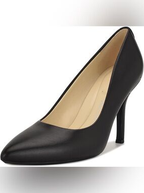 nine west black leather pumps